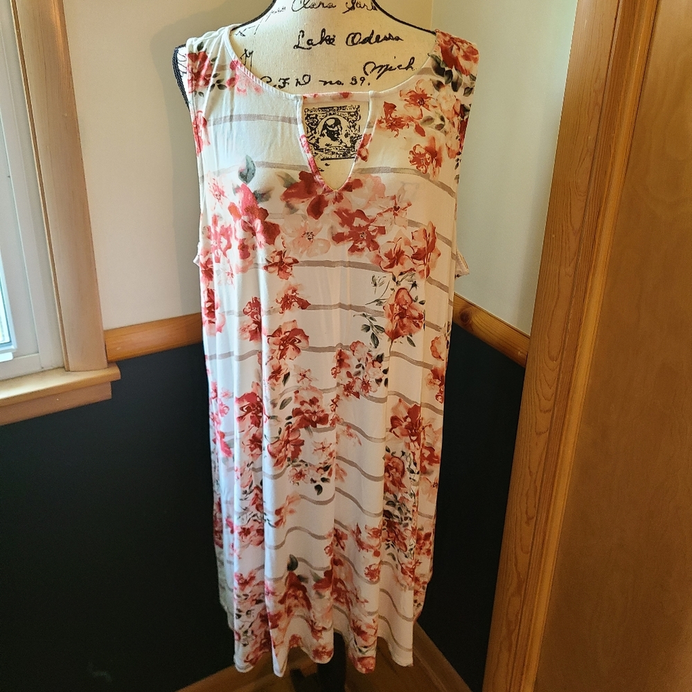 Sleeveless Plus Size Floral Dress